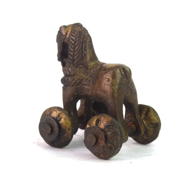 Global Art Brass Horse Decorative Figurine/Beautiful Unique Horse Figure Children Toy/Nice Brass Horse Statue Gift Item - Image 3