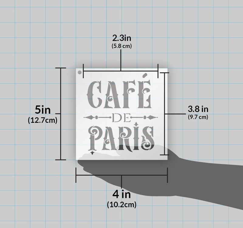 Studio R 12 Cafe de Paris Stencil by StudioR12 | French Victorian Word Art - Reusable Mylar Template | Painting, Chalk, Mixed Media | Use for Journaling, DIY Home Decor - STCL910 Select Size (6" x 6") - Image 2