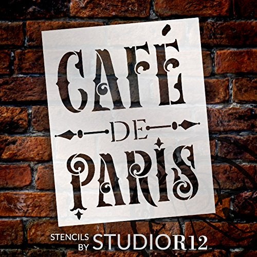 Studio R 12 Cafe de Paris Stencil by StudioR12 | French Victorian Word Art - Reusable Mylar Template | Painting, Chalk, Mixed Media | Use for Journaling, DIY Home Decor - STCL910 Select Size (6" x 6") - Image 4