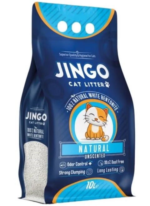 Sand dedicated to cat waste 10 liters 8 kilos absorption and agglomeration high performance natural without smell suitable for sensitive cats