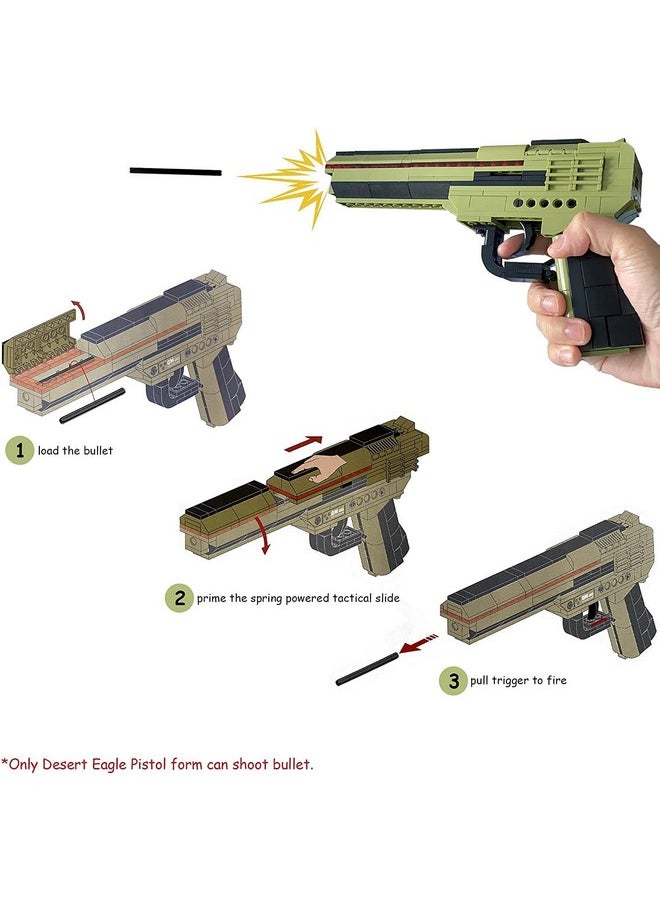 Qman QMAN Building Block Gun, 3-in-1 Simulation Blaster Building Blocks with Bullets Military Weapon Building Set Model for Kids,202 PCS  - Image 2