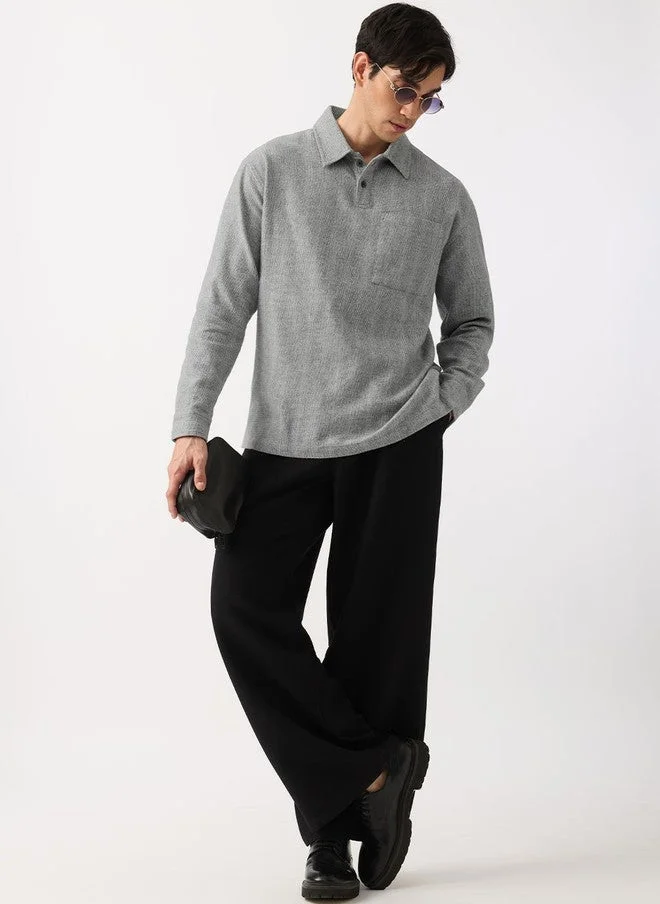 The Souled Store  The Souled Store Men Polo Collar Drop-Shoulder Sleeves Pocket T-shirt  | Best Price UAE