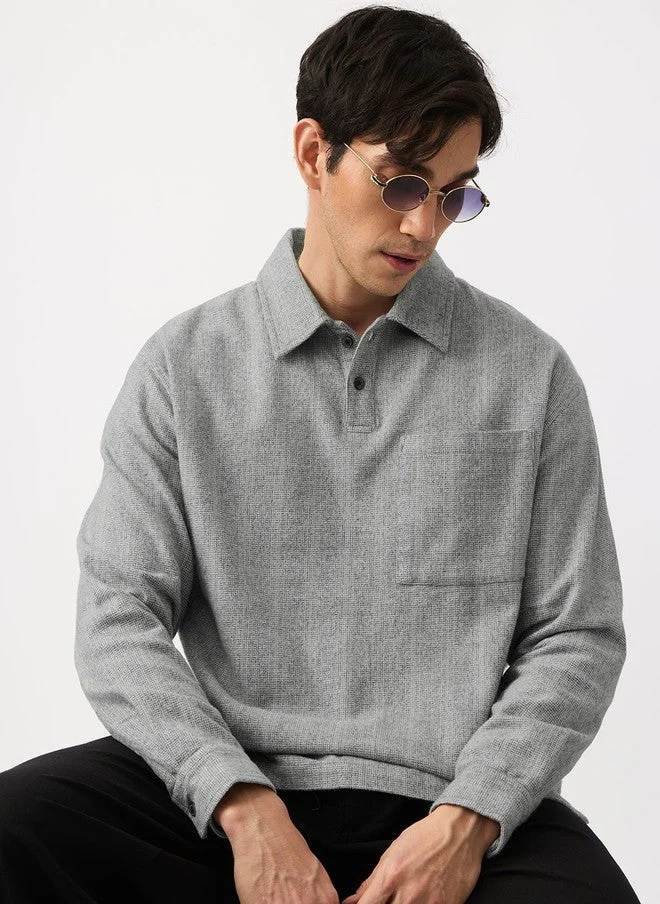 ذا سوليد ستور The Souled Store Men Polo Collar Drop-Shoulder Sleeves Pocket T-shirt