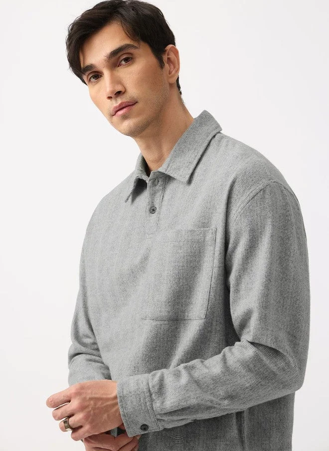 ذا سوليد ستور The Souled Store Men Polo Collar Drop-Shoulder Sleeves Pocket T-shirt