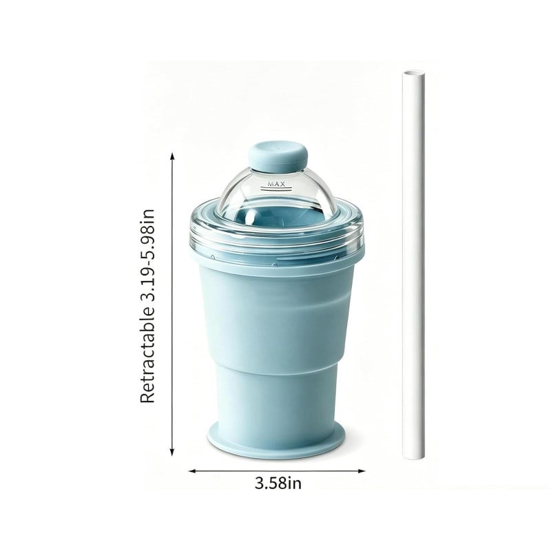 Silicone Ice Ball Mold Collapsible Tumbler Cup - 2 In 1 Leakproof Portable Cup For Gym Outdoor Camping Traveler - Image 2