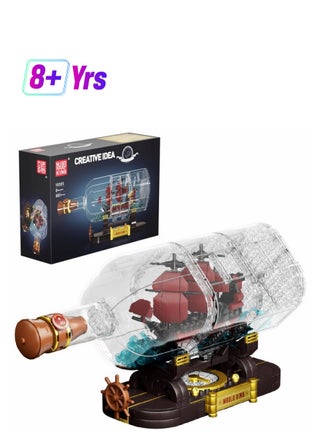 Ship In A Bottle Building Blocks Sets, 10085 Revenge Pirate Boat Model Kits Toys, Collectible Display, Stem Creative Project For Adults And Kids Aged 8+ (885 Pieces) - pzsku/Z05698453D4F360ACF306Z/45/1749118881/cc97efee-e0da-4507-9cf9-8c6e13e6be5a