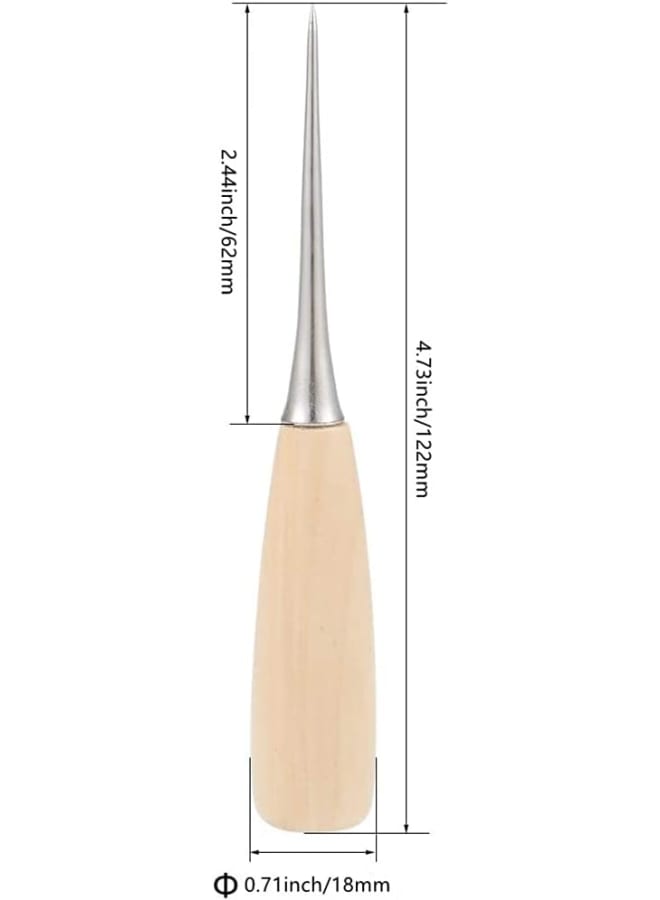 Yumeihui 2 قطعة الخياطة الجلدية الخرامه الخشب مقبض الحفر الخرامه دبوس اللكم ثقب صانع خياطة الخياطة الخرامه كيت - Image 2