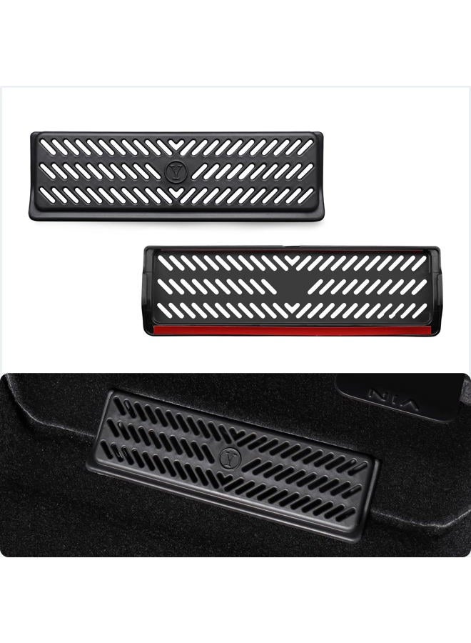 Basenor Backseat Air Vent Cover for Tesla Model Y 2020-2024, 2 Pack Under Seat Floor Vent Grille Protector, Rear Air Flow Outlet Guard, Anti-Clogging Model Y Interior Accessories - Image 1