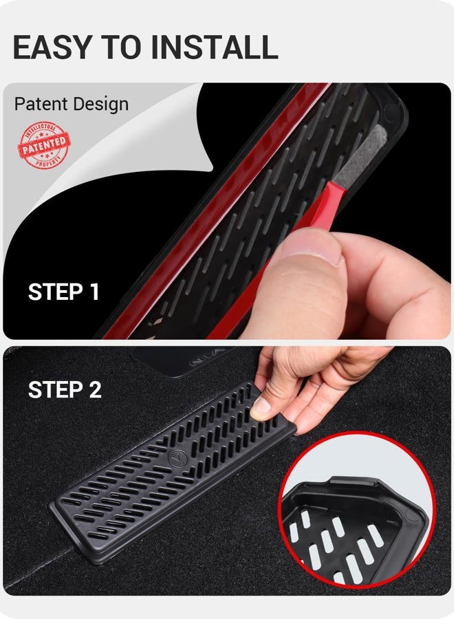 Basenor Backseat Air Vent Cover for Tesla Model Y 2020-2024, 2 Pack Under Seat Floor Vent Grille Protector, Rear Air Flow Outlet Guard, Anti-Clogging Model Y Interior Accessories - Image 5