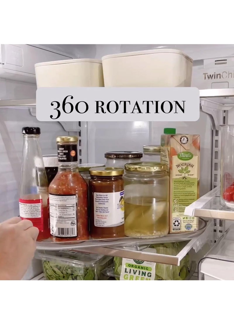 RATSAW - Lazy Susan Turntable Organizer for Refrigerator 30x40cm Clear Rectangular Fridge Organizer Storage Countertop Condiment Storage Rack Lazy Susan for Cabinet and Table and Pantry and  Kitchen and Counte - Image 1