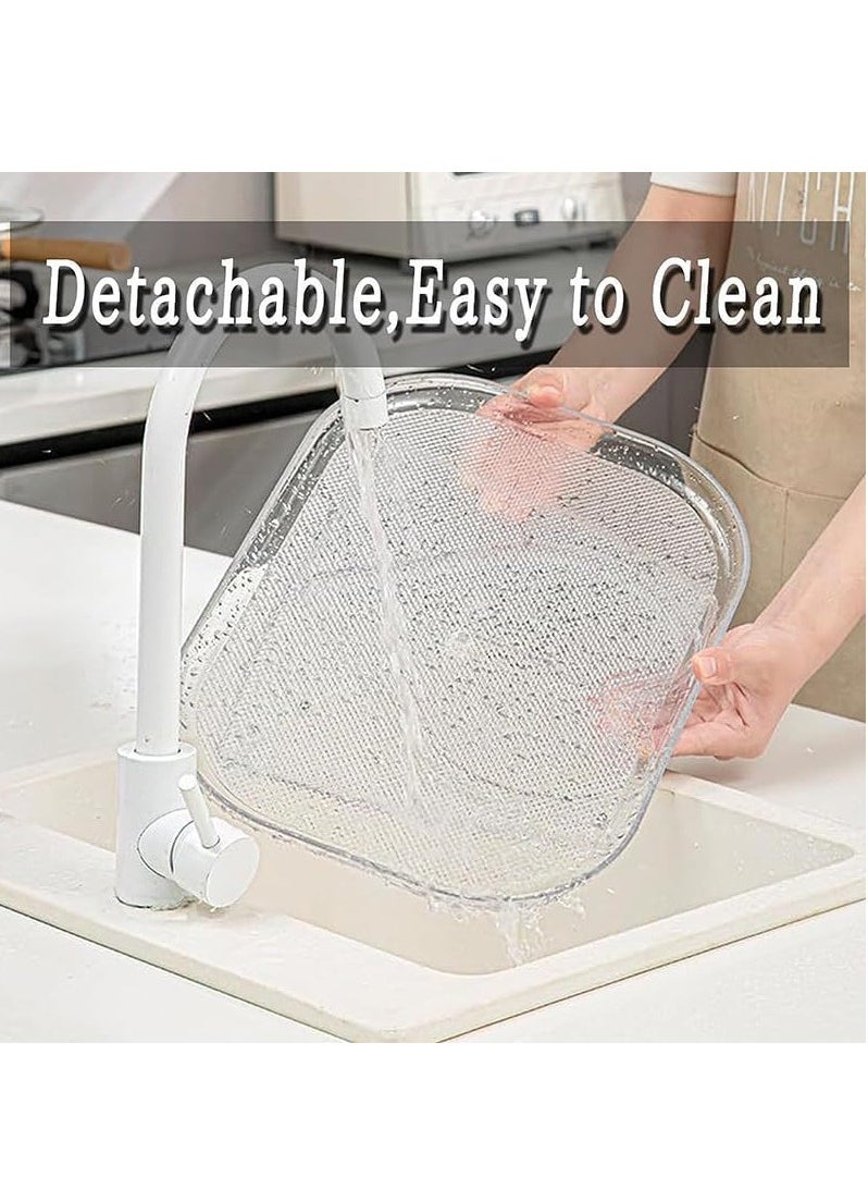 RATSAW - Lazy Susan Turntable Organizer for Refrigerator 30x40cm Clear Rectangular Fridge Organizer Storage Countertop Condiment Storage Rack Lazy Susan for Cabinet and Table and Pantry and  Kitchen and Counte - Image 1