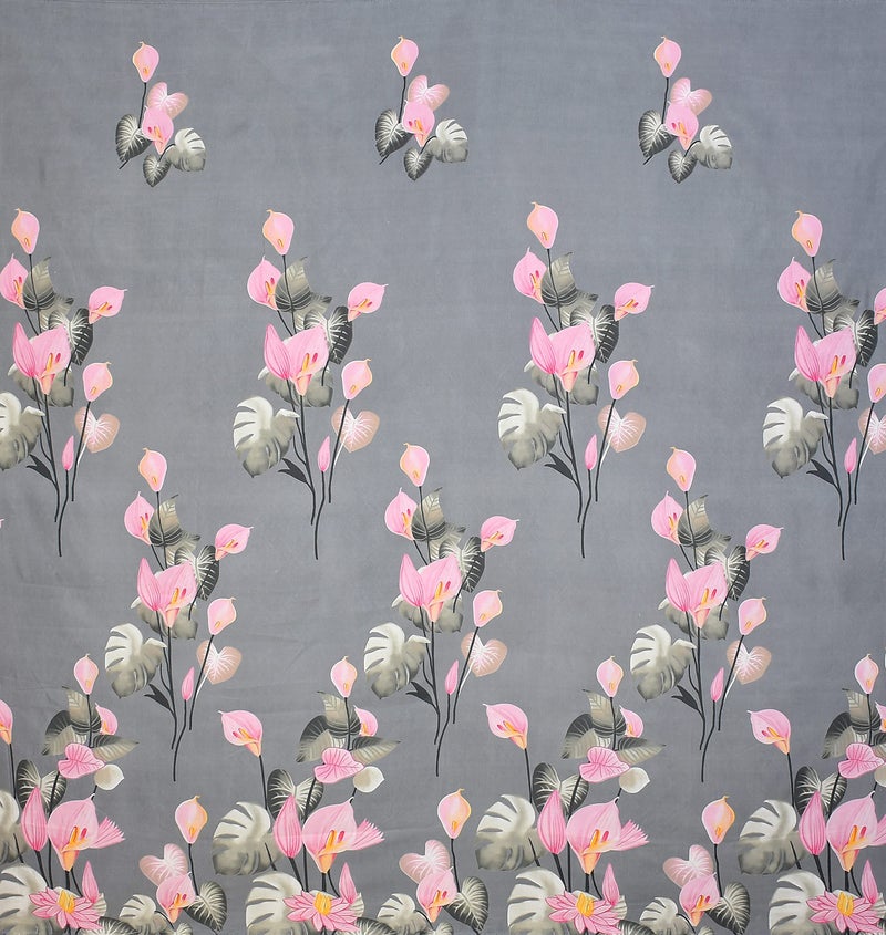 BSB HOME Valancia Collections Microfiber Bedsheet for Double Bed 5Ft X 7Ft with 2 Pillow Covers Cotton, 180Tc Floral Light Purple 7Ft X 7.5Ft for Double Bed Cotton (90" X 100" Inches), 180 Tc - Image 2