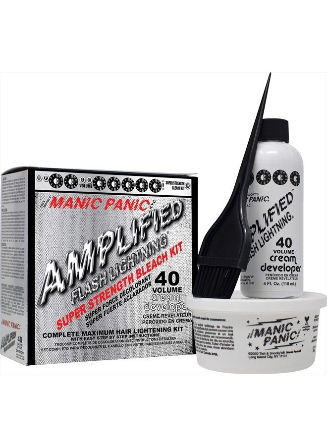 Manic Panic Flash Lightning Hair Bleach Kit - 40 Volume Developer + Bleach Powder Hair Lightener For Dark Hair + Lifting up to Seven Levels - Vegan And Cruelty Free - Image 1