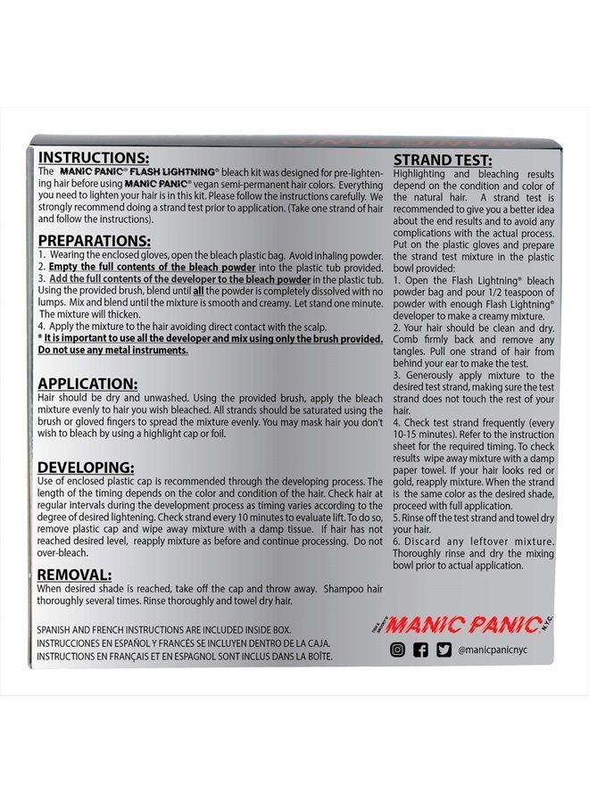 Manic Panic Flash Lightning Hair Bleach Kit - 40 Volume Developer + Bleach Powder Hair Lightener For Dark Hair + Lifting up to Seven Levels - Vegan And Cruelty Free - Image 2