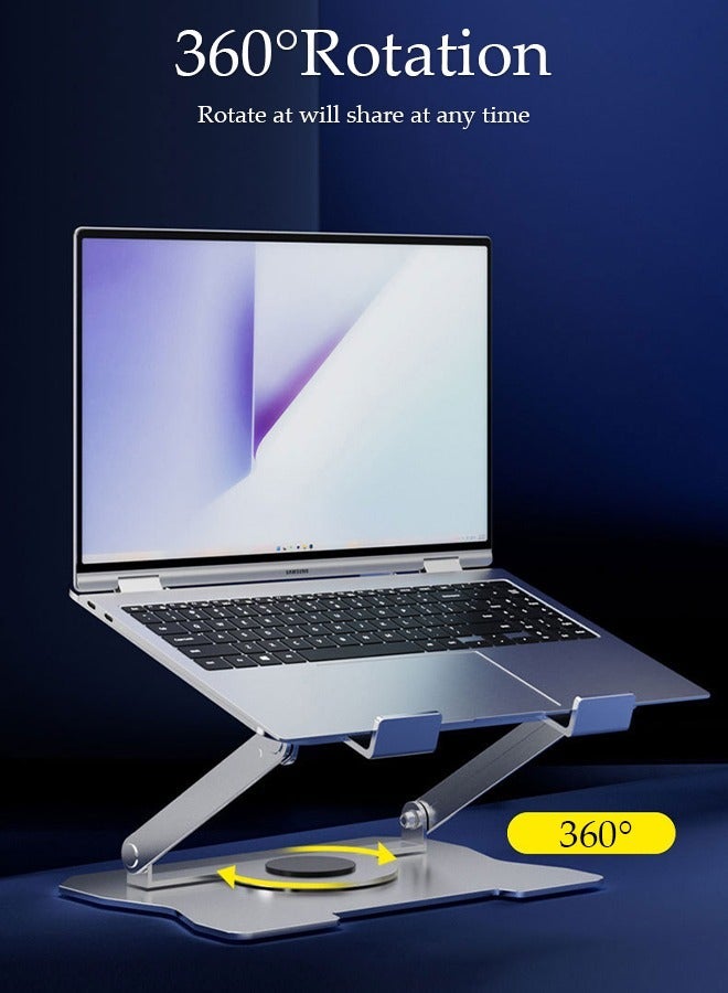DUNISO Adjustable Laptop Stand with 360 Rotating Base, Ergonomic Laptop Riser for Collaborative Work, Fully Foldable for Easy Storage, Fits MacBook / All Laptops up to 17 inches - Image 5