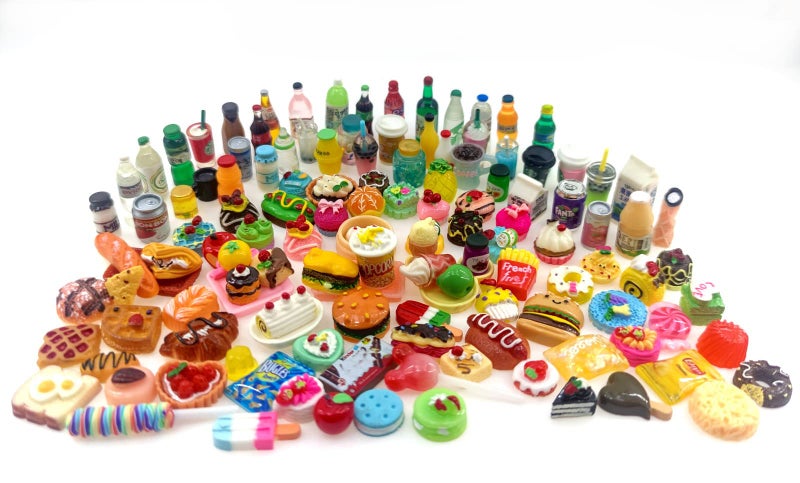 Nuanmu Miniature Food Drink Bottles Pretend Play Kitchen Game Party Toys 10 Bottles 10 FoodsRandom - Image 2
