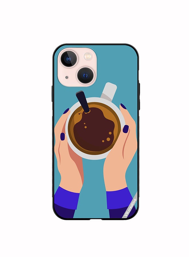 VR CREATIVE Protective Case Cover For Apple iPhone 14 Plus Female Hands Holding Cup Of Coffee Design Multicolour - Image 1