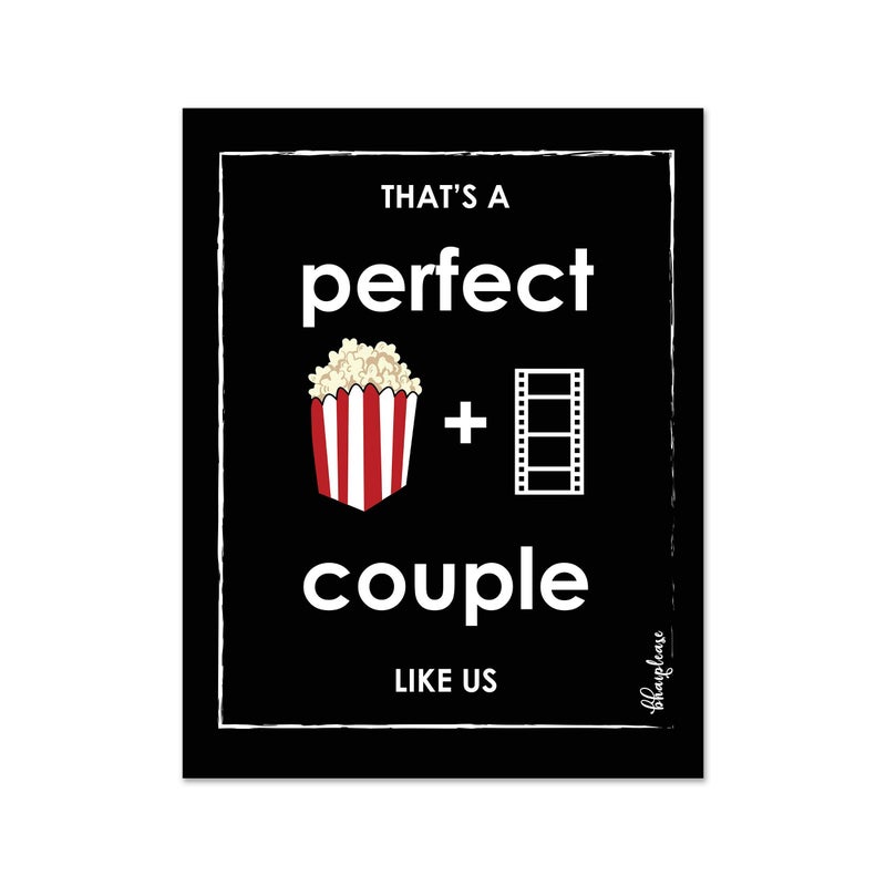 Bhai Please Perfect Couple (Popcorn + Movie) Wooden Fridge Magnet (Pack of 1 pc) Size:4x3 inches- Funny, Motivational, Inspirational Quotes Gift and Decoration - Image 3