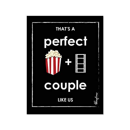 Bhai Please Perfect Couple (Popcorn + Movie) Wooden Fridge Magnet (Pack of 1 pc) Size:4x3 inches- Funny, Motivational, Inspirational Quotes Gift and Decoration - Image 1