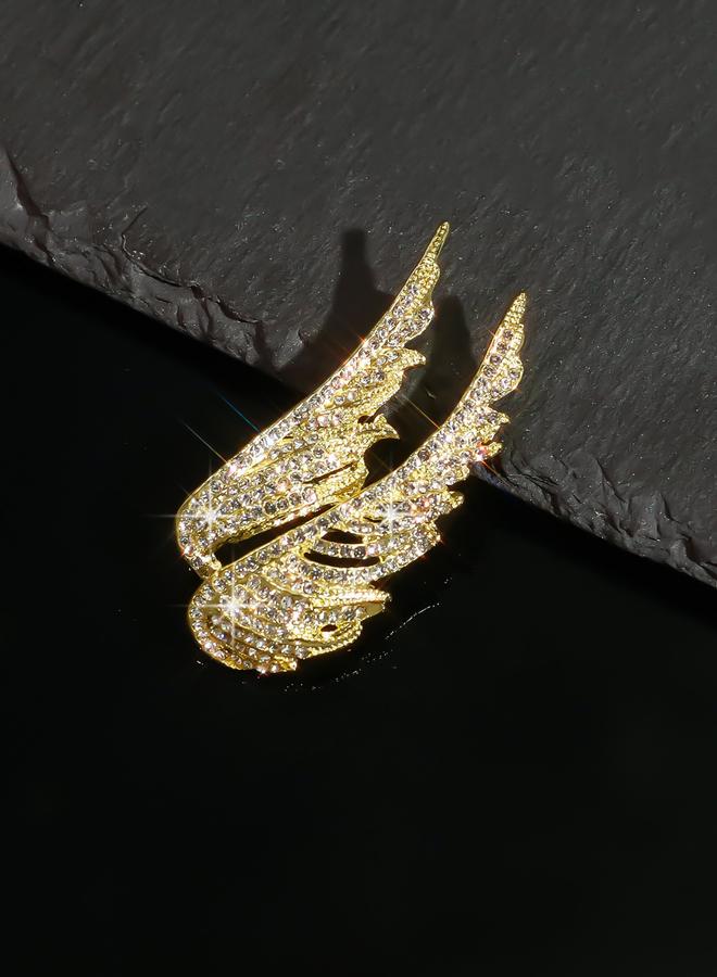 Take Two Wing Shaped Rhinestone Embellished Brooch - Image 3