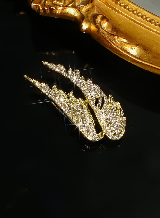 Take Two Wing Shaped Rhinestone Embellished Brooch - Image 5
