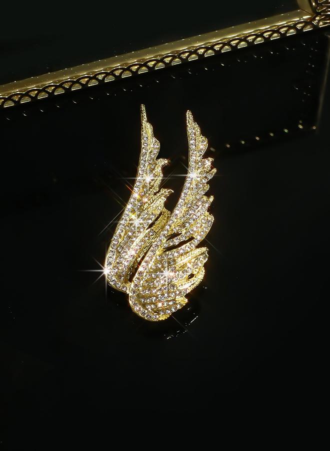 Take Two Wing Shaped Rhinestone Embellished Brooch - Image 4