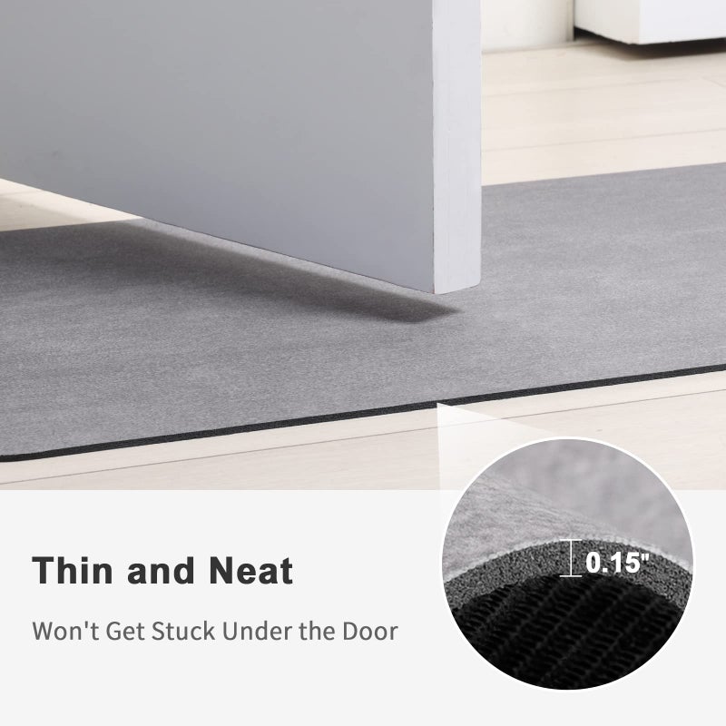 Stiio Bath Mat for Bathroom  Flat Bath Rug Super Absorbent Quick Dry  Non Slip Thin Bathroom Mats Fit Under Door  Easy Clean Washable Shower Mat Carpet for Kitchen  Bathtub  Sink  Grey 15x23 inches - Image 5