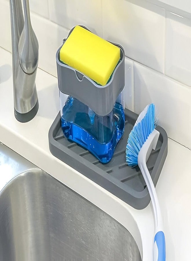 Riviox 2-in-1 Soap Dispenser with Sponge Holder – Liquid Soap Pump for Bathroom & Kitchen Sink Accessories, Dishwasher Liquid Holder & Dishwashing Soap Dispenser - Image 4