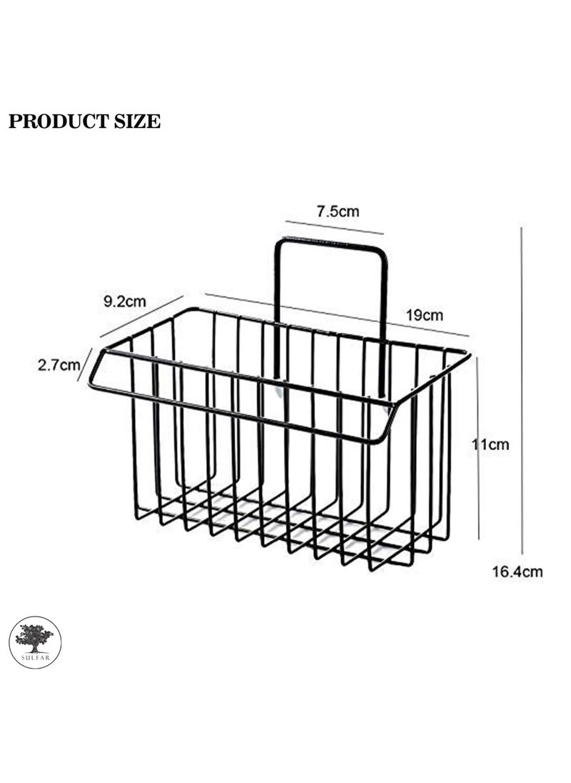 sulfar - MS Self Adhesive Multipurpose Bathroom Shelf with Toothbrush Holder, Storage Organizer, Bathroom Accessories Wall Mount (Black) - Image 1