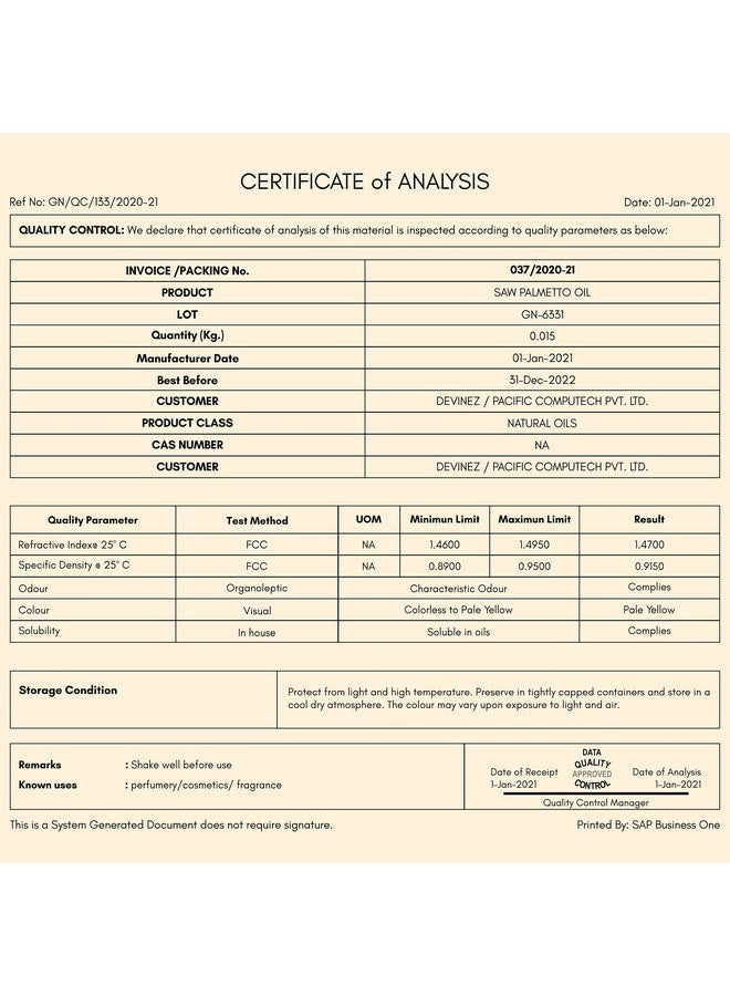 Devinez Saw Palmetto Oil for Hair Growth 250 ml,Serenoa Repens,Natural Hair Growth Vitalizer Enriched with 100% Pure Organic with Undiluted Therapeutic grade Oils with Metal Anodized Aluminum Bottle - Image 3
