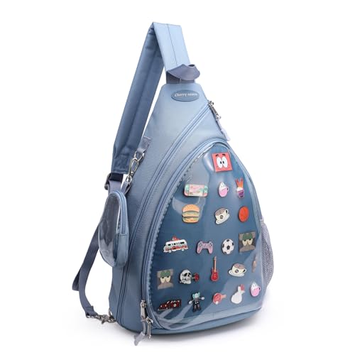 CHERRY SAUCE Oxford Ita Bag Kawaii Pin Display Chest Pack Single Shoulder Bag Sport Backpack Hiking Daypack, Medium - Image 2