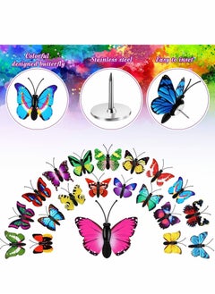 Y&D Thumb Tacks, 50 Pcs Butterfly ThumbNails Decorative Push Pins Colorful Cute Pushpins for Photo Wall Whiteboard Corkboard Maps or Bulletin Board Office Supplies  - Image 3