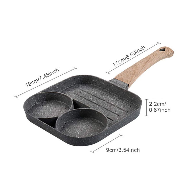 Egg frying pan, 4-cups egg cooker pan for breakfast home cooking, multi fried burger pancake pan(types:2) - Image 4