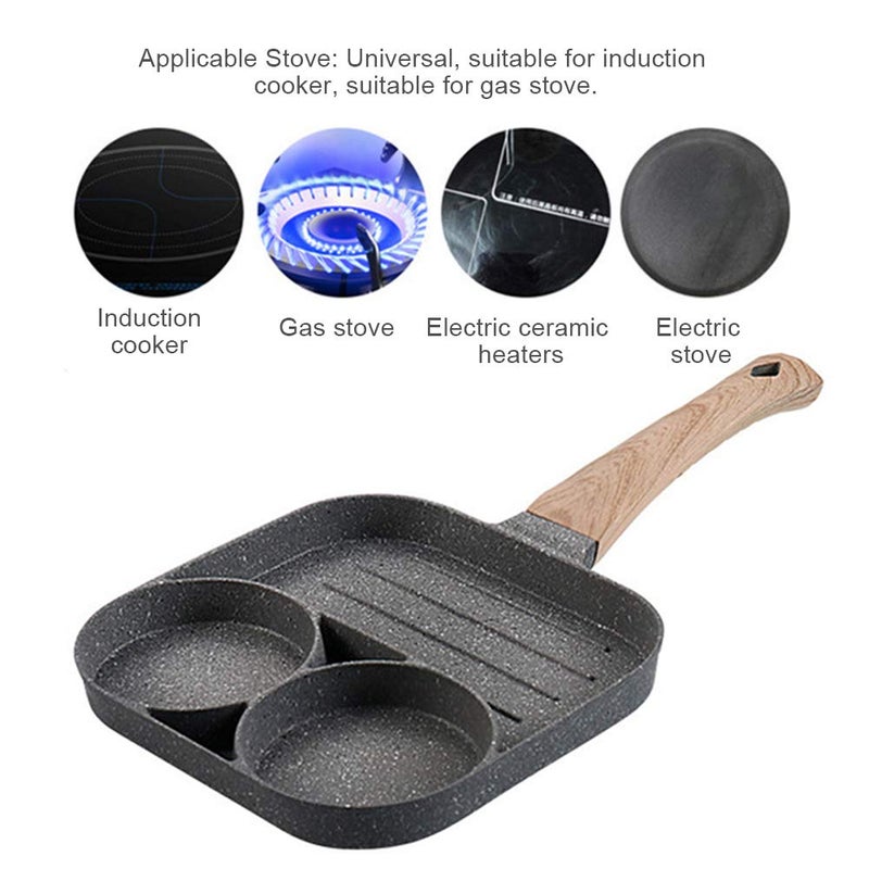Egg frying pan, 4-cups egg cooker pan for breakfast home cooking, multi fried burger pancake pan(types:2) - Image 2
