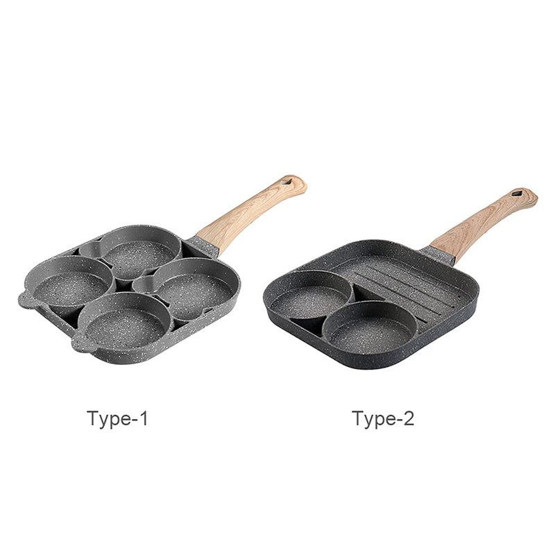 Egg frying pan, 4-cups egg cooker pan for breakfast home cooking, multi fried burger pancake pan(types:2) - Image 3