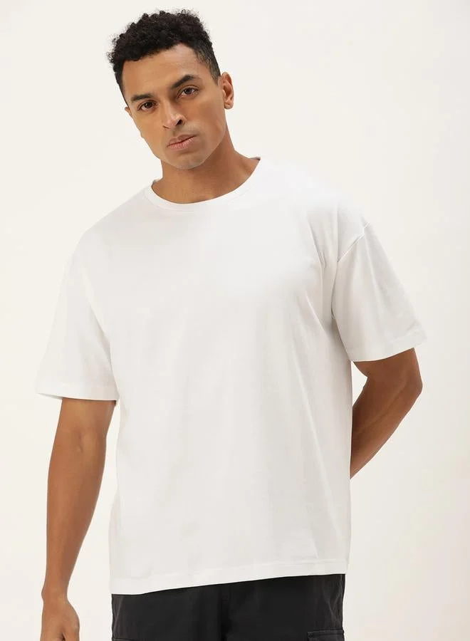 تايك تو Men Drop-Shoulder Sleeves Oversized Pure Cotton T-shirt By Bene Kleed
