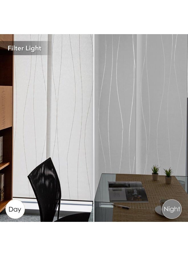 GoDear Design Deluxe Adjustable Sliding Panel Track Blind 45.8"- 86" W x 96" H, Extendable 4-Rail Track, White Trimmable Fabric, Semi-Privacy, Catch Me - Image 4