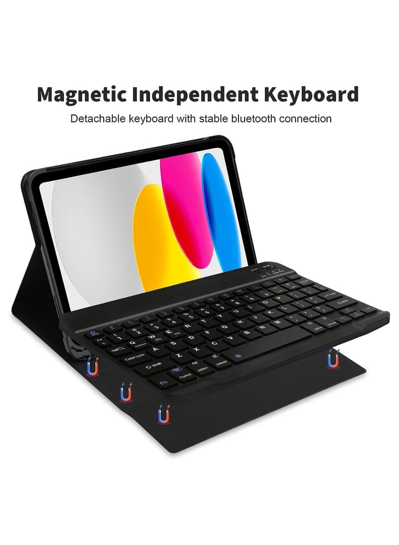 ELTRAZONE Keyboard Case Compatible with iPad 10.9 inch 10th Generation 2022, iPad 10th Generation Case with pencil holder, Smart Protective Cover with Detachable Bluetooth Keyboard - Image 4