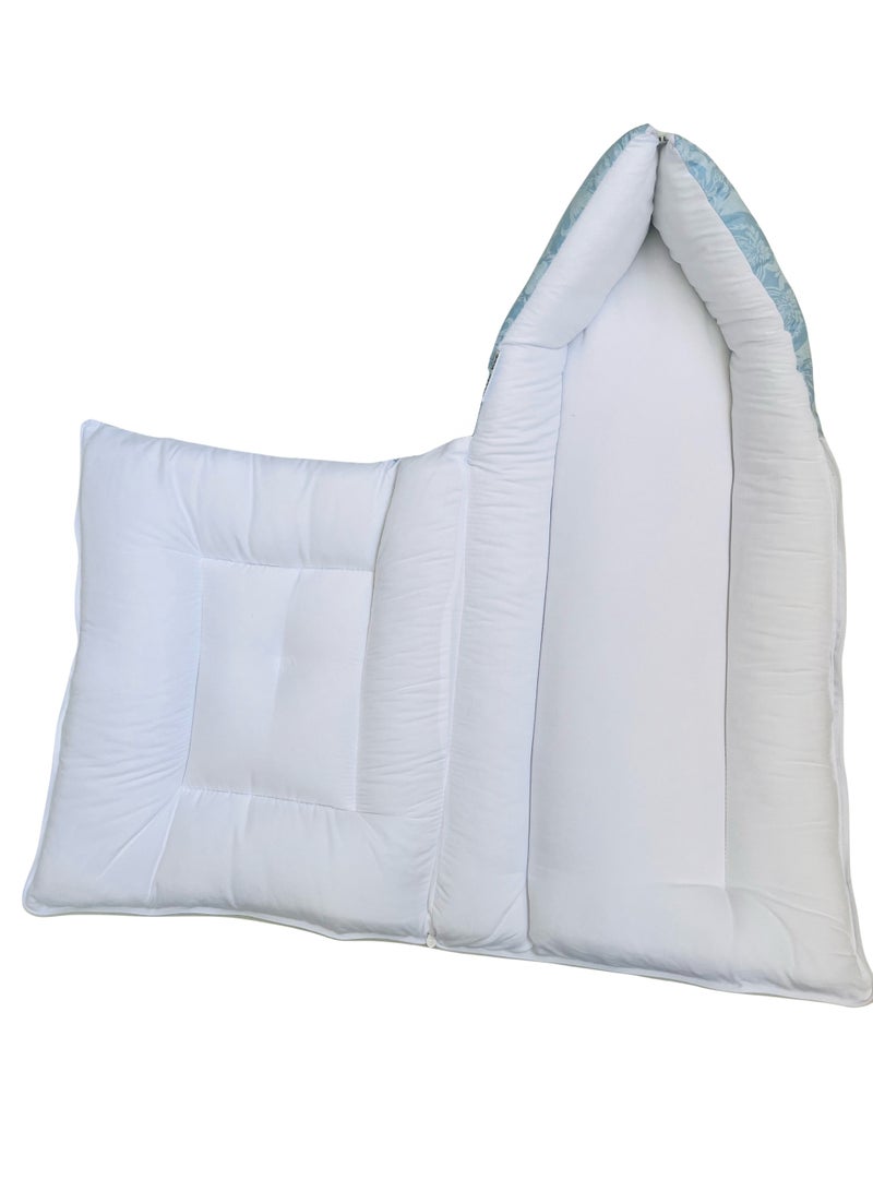 3 in 1 Babys Cotton Bed Cum Carry Bed Printed Baby Sleeping Bag Baby Bed Infant Portable for Unisex Easily Portable Light Weight to Carry for New Born (0 to 6 Months) (Blue Floral) - Image 3