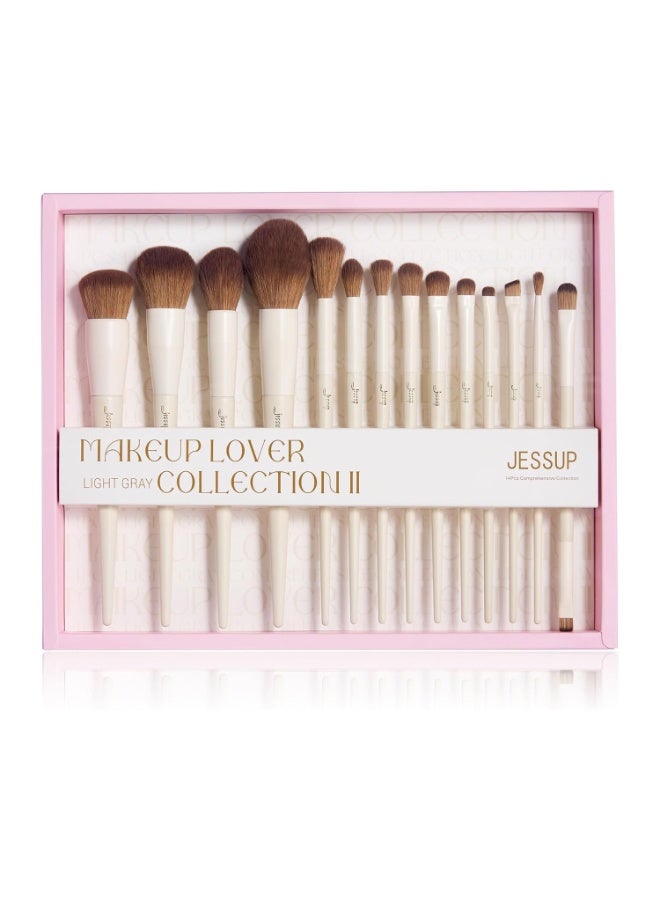 Jessup Makeup Brushes Make 14pcs Synthetic Brushes Contouring Concealer Foundation Eyeshadow Blending Powder Blush Gift Box T329-G - Image 1