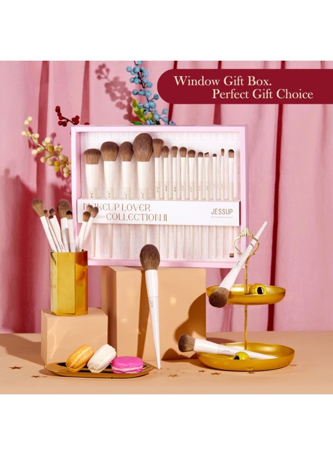 Jessup Makeup Brushes Make 14pcs Synthetic Brushes Contouring Concealer Foundation Eyeshadow Blending Powder Blush Gift Box T329-G - Image 2