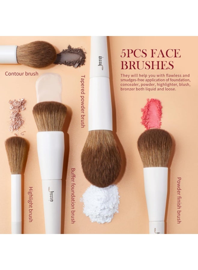 Jessup Makeup Brushes Make 14pcs Synthetic Brushes Contouring Concealer Foundation Eyeshadow Blending Powder Blush Gift Box T329-G - Image 3