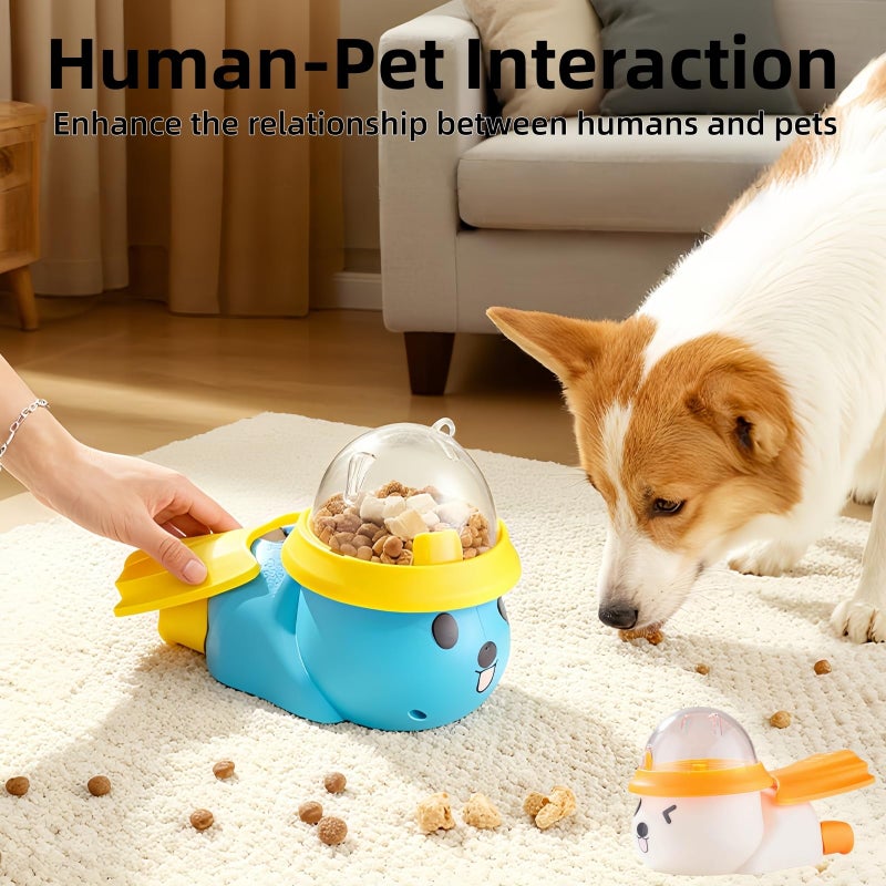 Yaindhi Dog Interactive Treat Dispenser Toy, Interactive Cat Dog Puzzle Toy, Dogs Food Treat Feeding Dispenser for Healthy Eating for Small & Medium (White/Orange) - Image 5