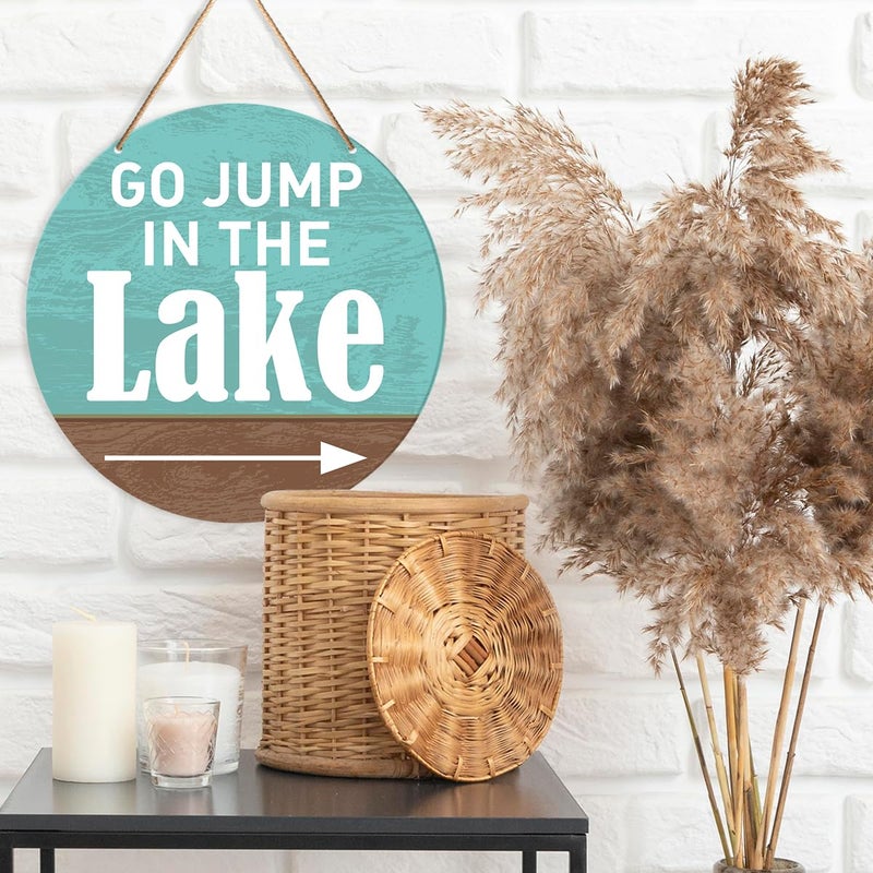 Al Raied Go Jump in The Lake Rustic Wall Decor Sign - Image 3