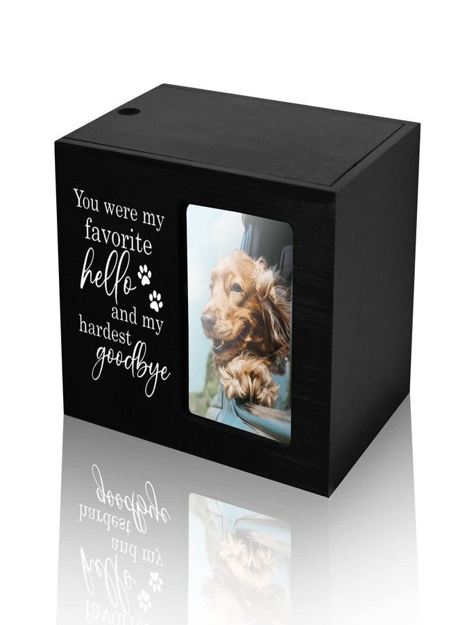 CHONIC Pet Urns for Dogs Ashes, Dog Urns with Photo Frame, Cat Ashes Keepsake Box, Loss of Dog Sympathy Urn, Pet Memorial Gifts, Pet Bereavement Gift, Dog Pass Away Remembrance Gift (Black) - Image 1