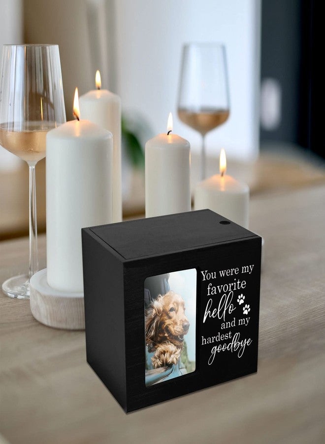 CHONIC Pet Urns for Dogs Ashes, Dog Urns with Photo Frame, Cat Ashes Keepsake Box, Loss of Dog Sympathy Urn, Pet Memorial Gifts, Pet Bereavement Gift, Dog Pass Away Remembrance Gift (Black) - Image 4