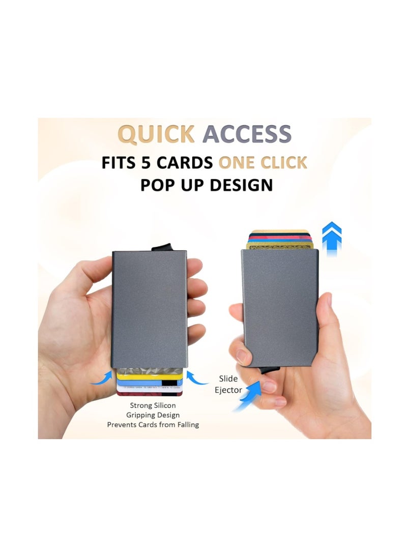 Empire Slim Wallet for Men – RFID/NFC Blocking Card Holder, Minimalist Matte Grey Wallet, Credit Card Case, Small Wallet for Women and Men - Image 4