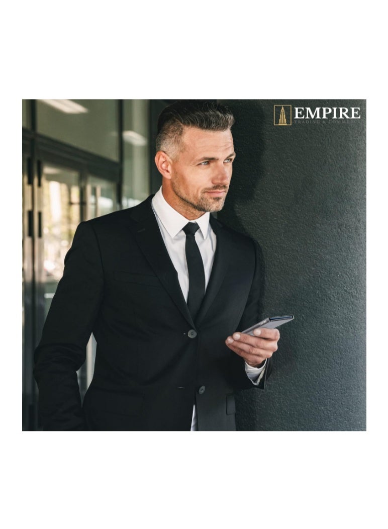 Empire Slim Wallet for Men – RFID/NFC Blocking Card Holder, Minimalist Matte Grey Wallet, Credit Card Case, Small Wallet for Women and Men - Image 2
