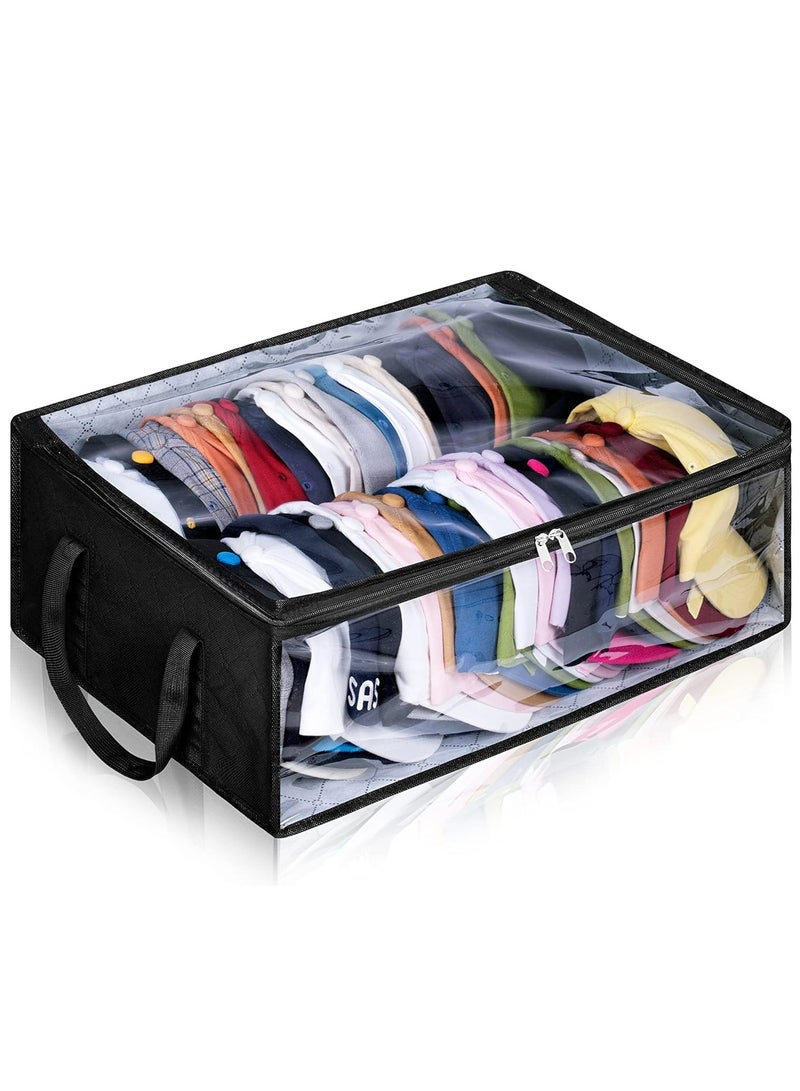Loquat Large Capacity Baseball Cap Organizer, Holds 40 Hats, Black Closet Storage - Image 1