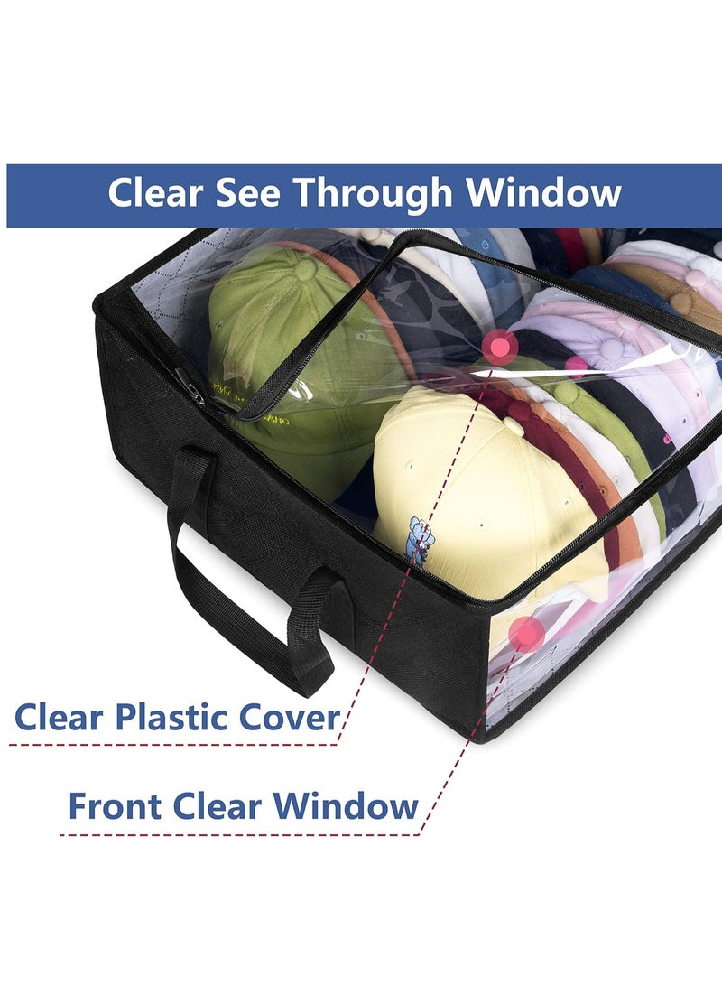 Loquat Large Capacity Baseball Cap Organizer, Holds 40 Hats, Black Closet Storage - Image 3